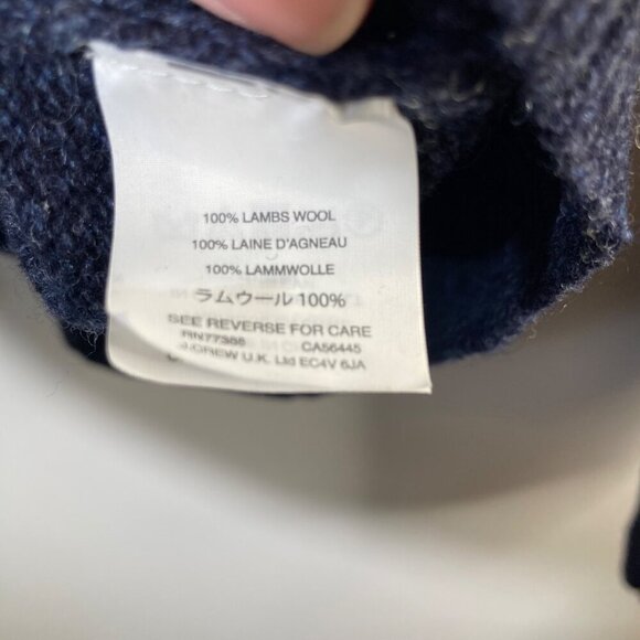 Mens J Crew Lambswool Shawl Collar Pullover Sweater Navy Marled XL Lambswool - Picture 8 of 9